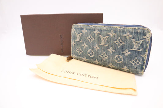 Louis Vuitton Long Zippy Wallet in Denim Monogram Canvas