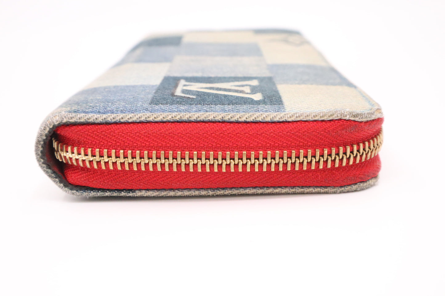 Louis Vuitton Patchwork Long Zippy Wallet in Blue Denim
