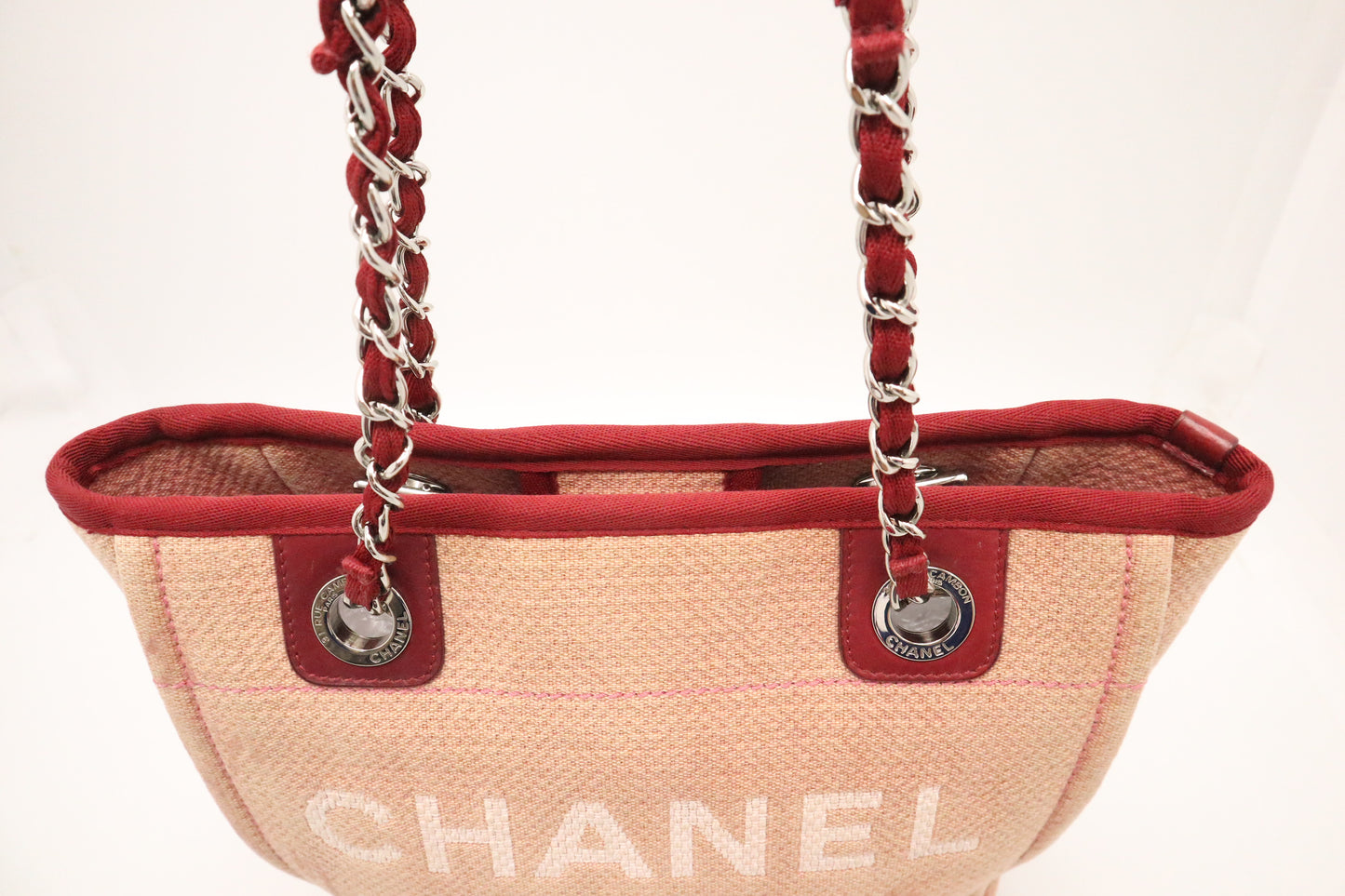 Chanel Mini Deauville Tote in Red Canvas