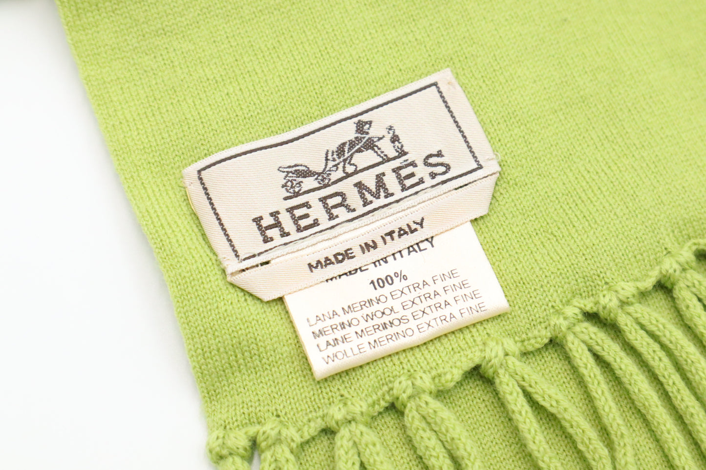 Hermes Scarf in Green Merino Wool