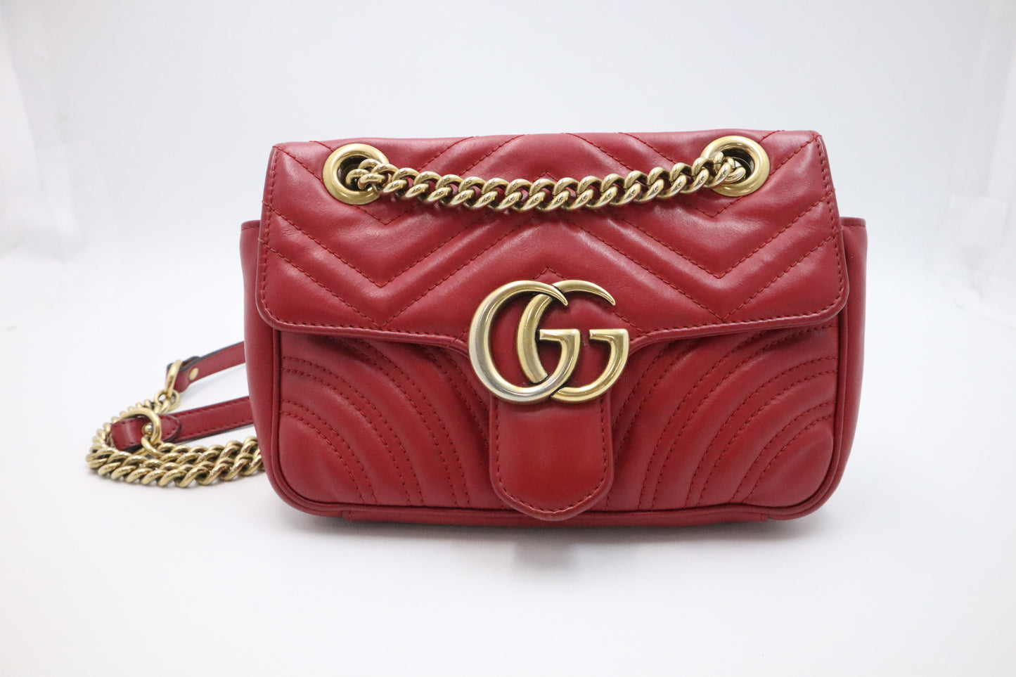 Gucci GG Marmont Mini Bag in Red Leather
