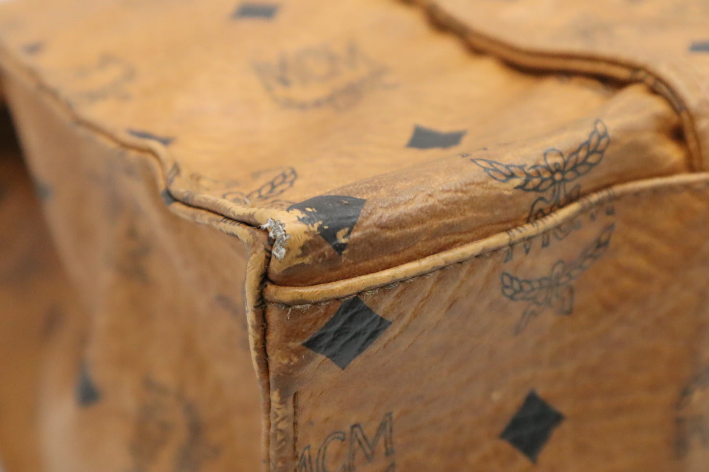 MCM Shoulder Tote in Cognac Visetos Canvas