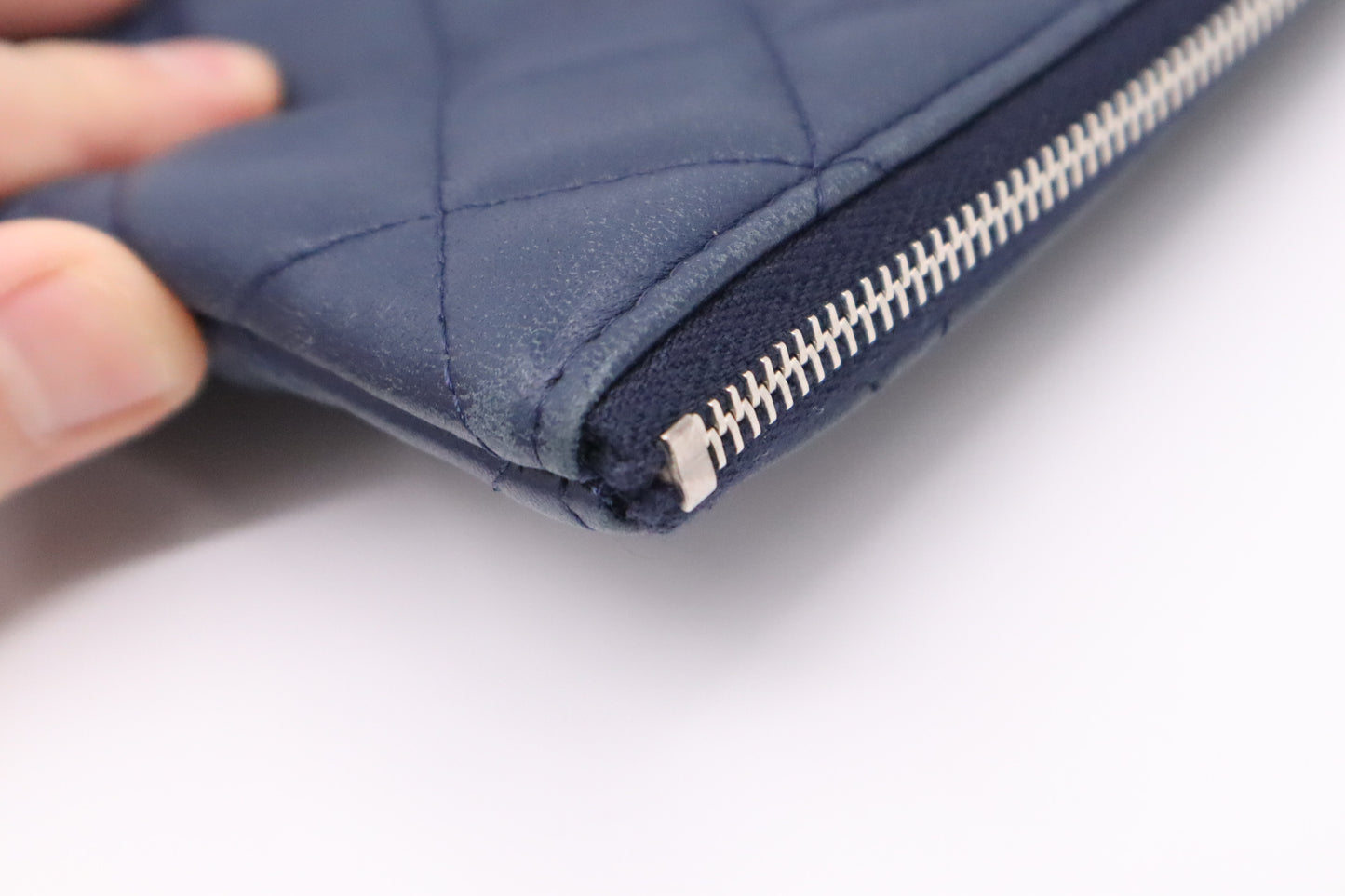 Chanel Clutch in Blue Matelassé Leather