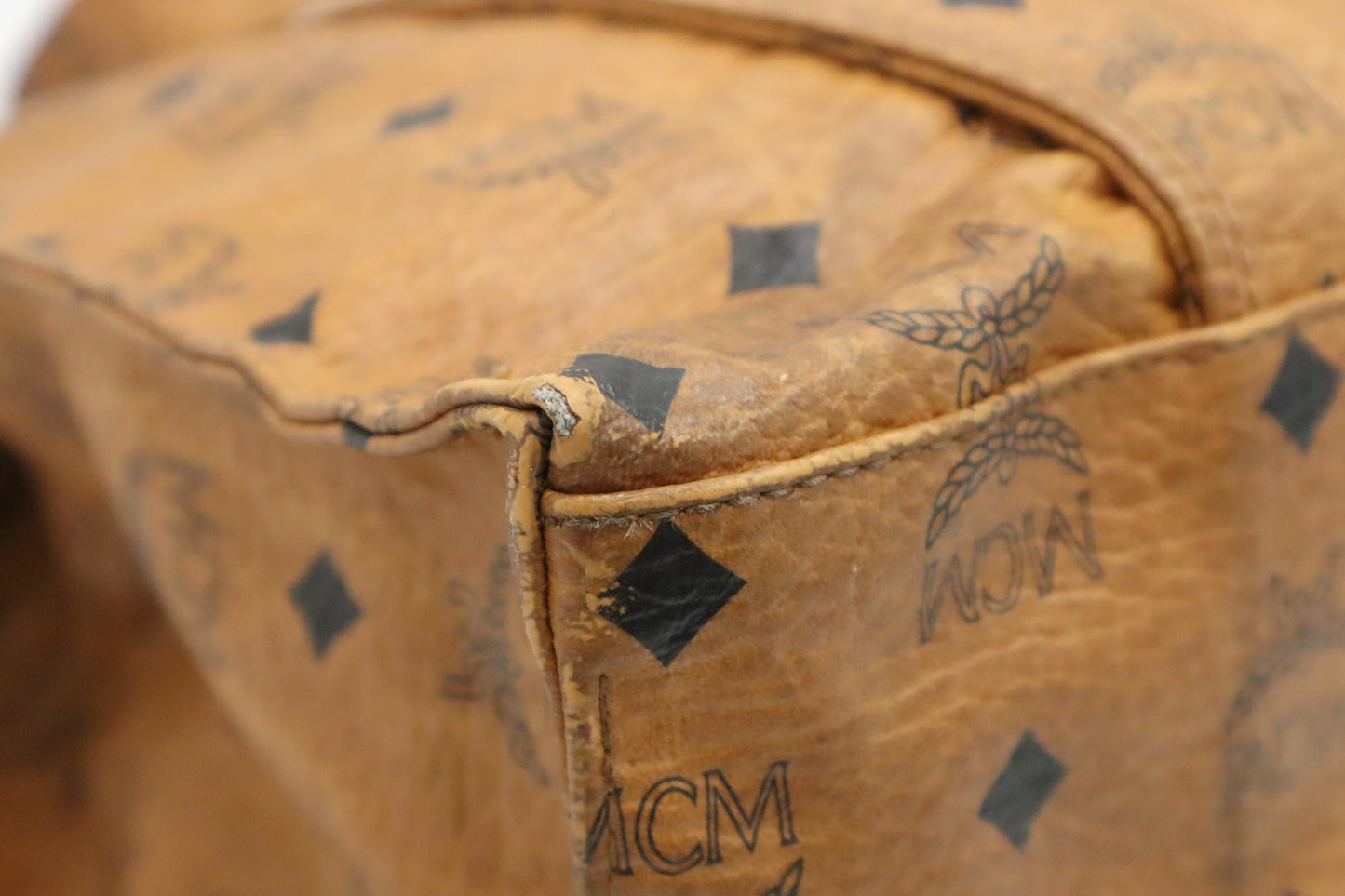 MCM Shoulder Tote in Cognac Visetos Canvas