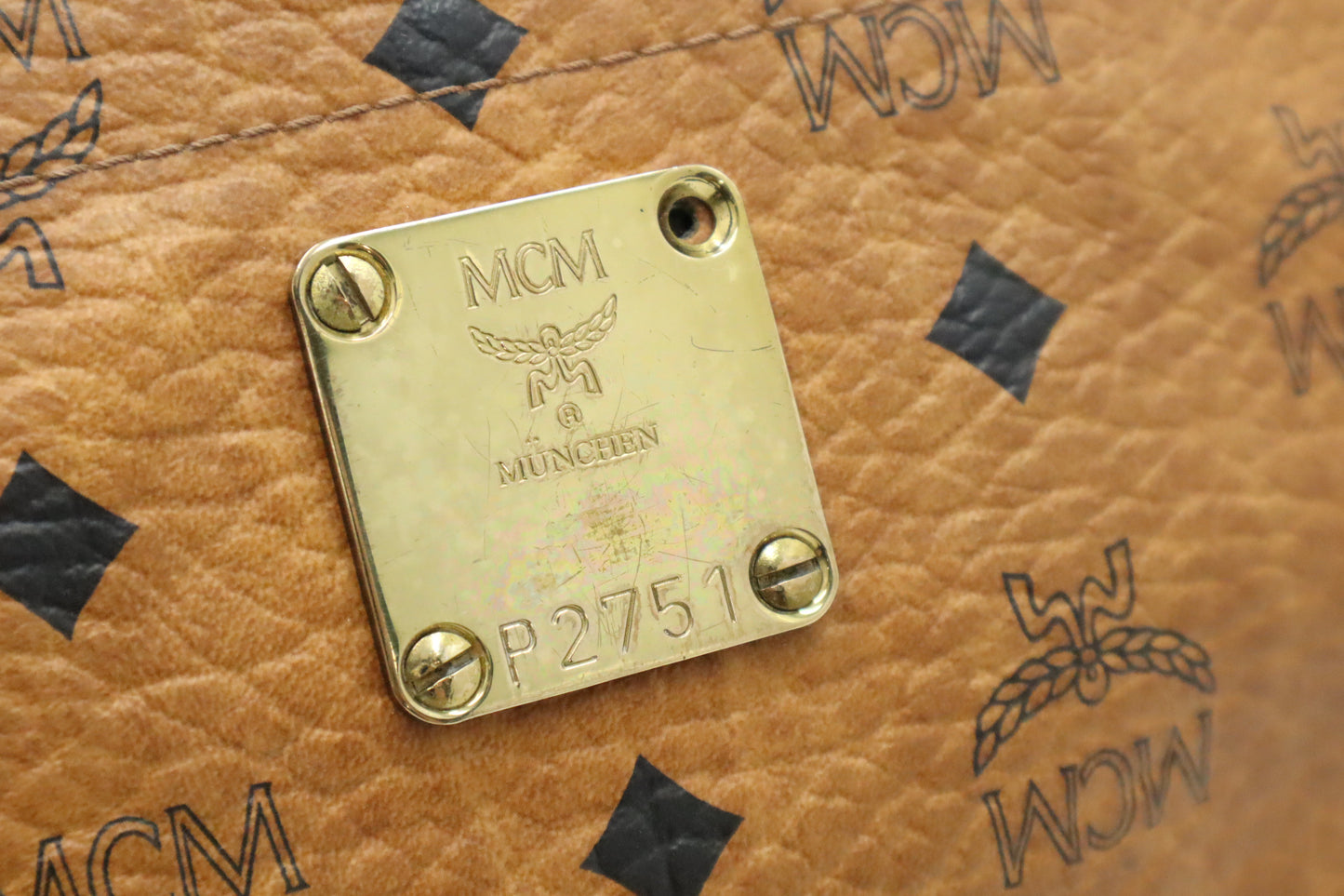 MCM Shoulder Tote in Cognac Visetos Canvas