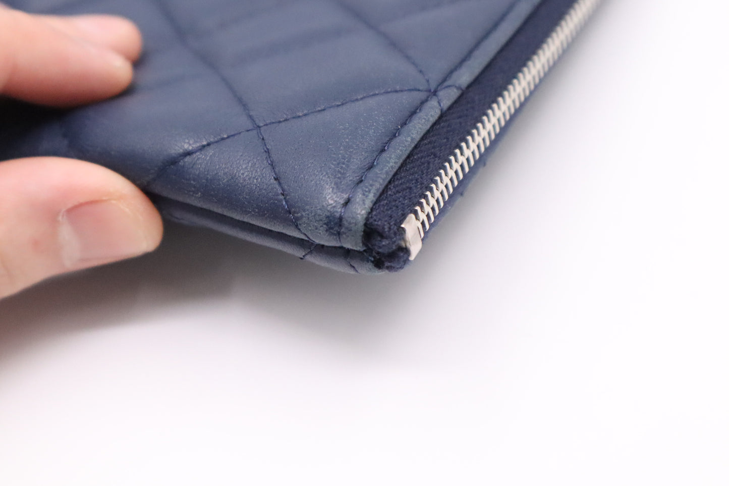 Chanel Clutch in Blue Matelassé Leather