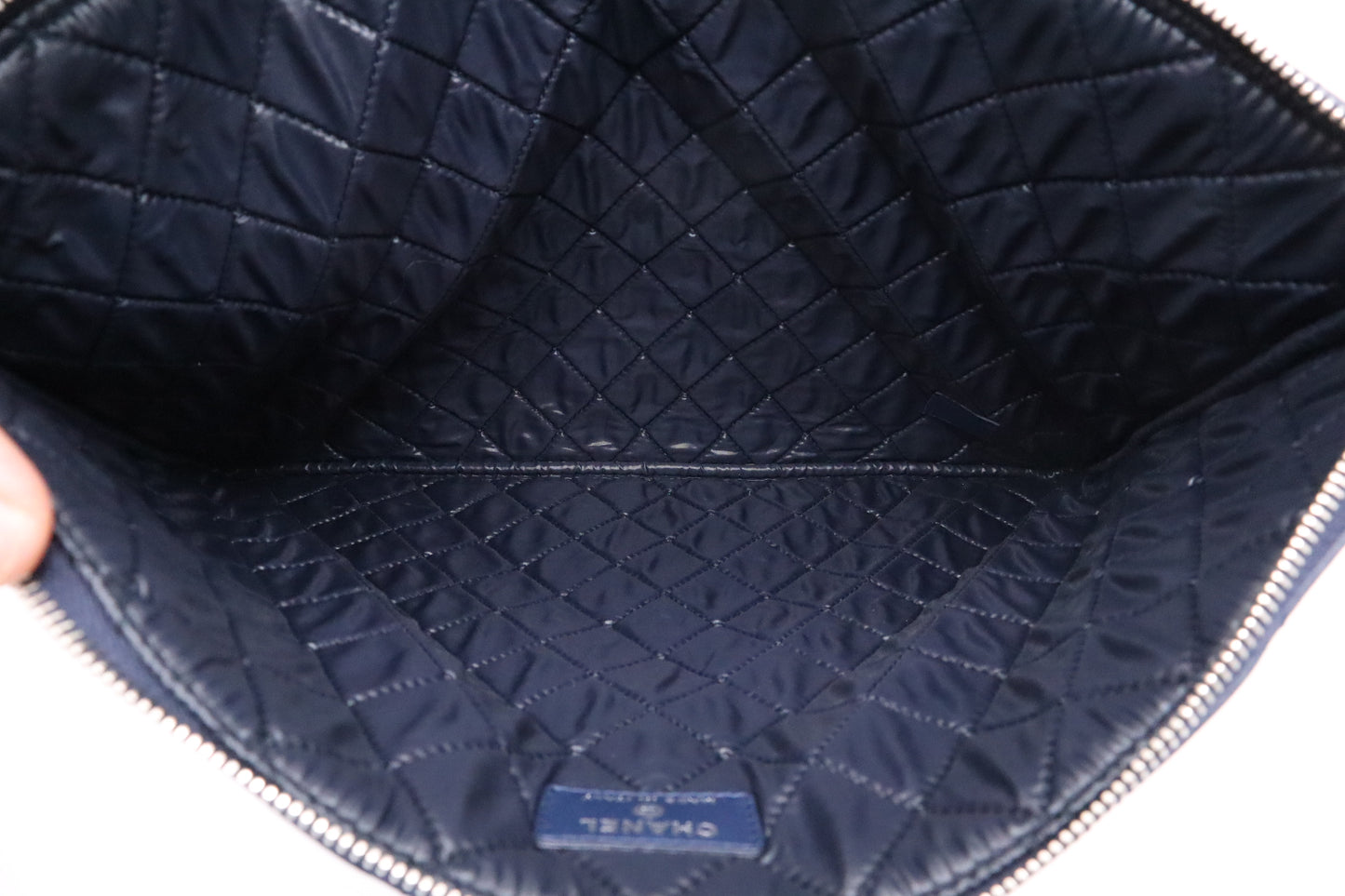 Chanel Clutch in Blue Matelassé Leather