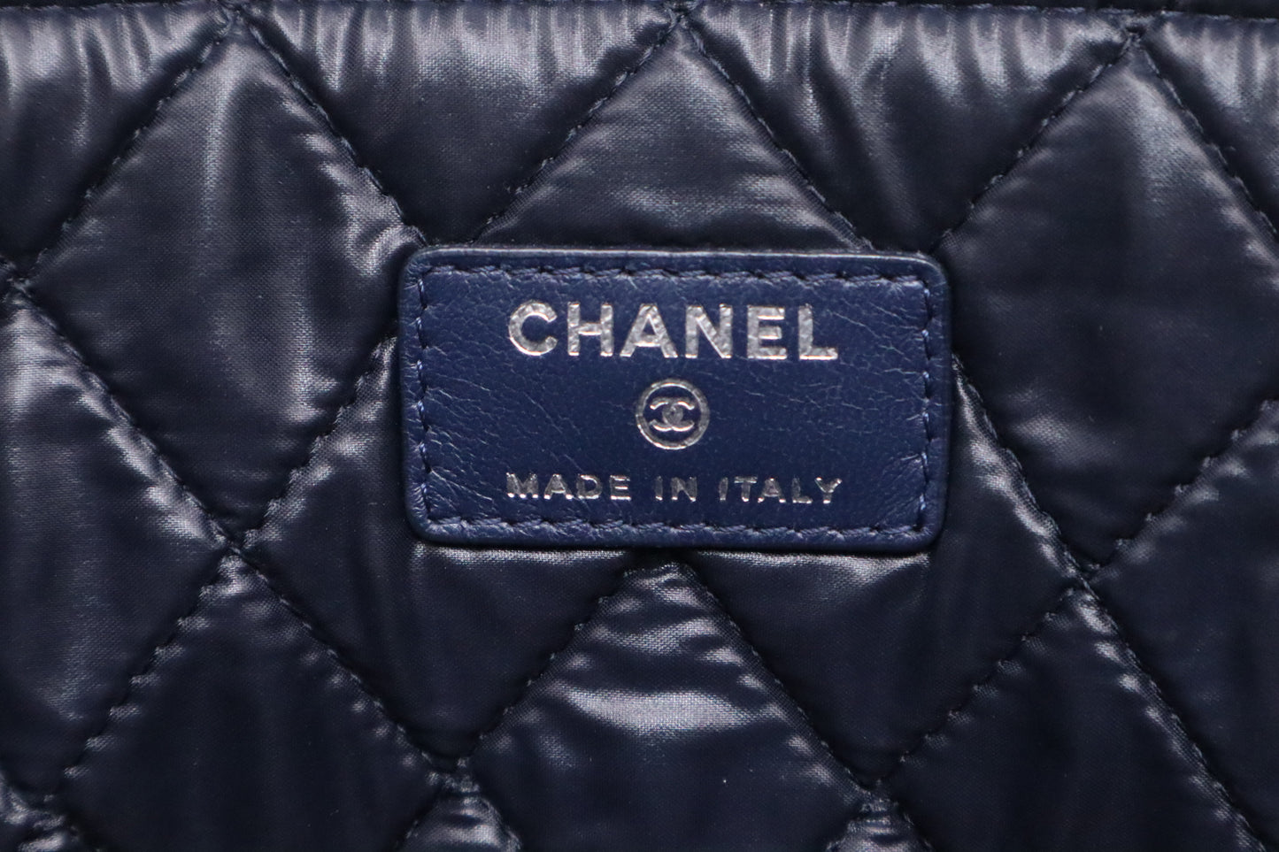 Chanel Clutch in Blue Matelassé Leather