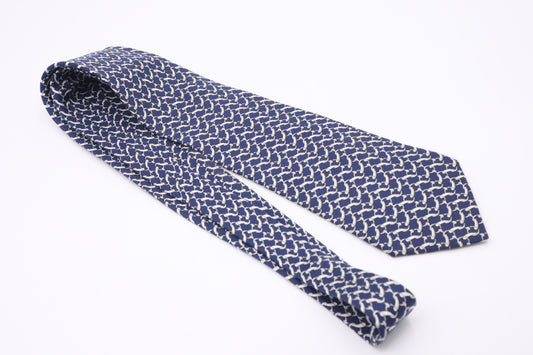 Hermès Tie in Blue Silk