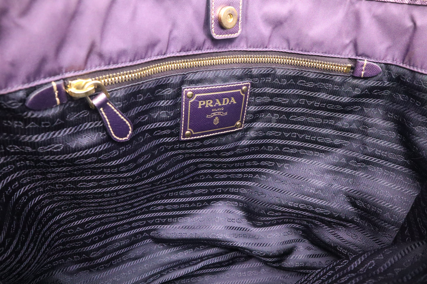 Prada Tote Bag in Purple Nylon