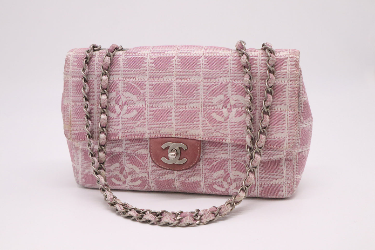 Chanel Medium Flap in Pink New Travel Line Canvas