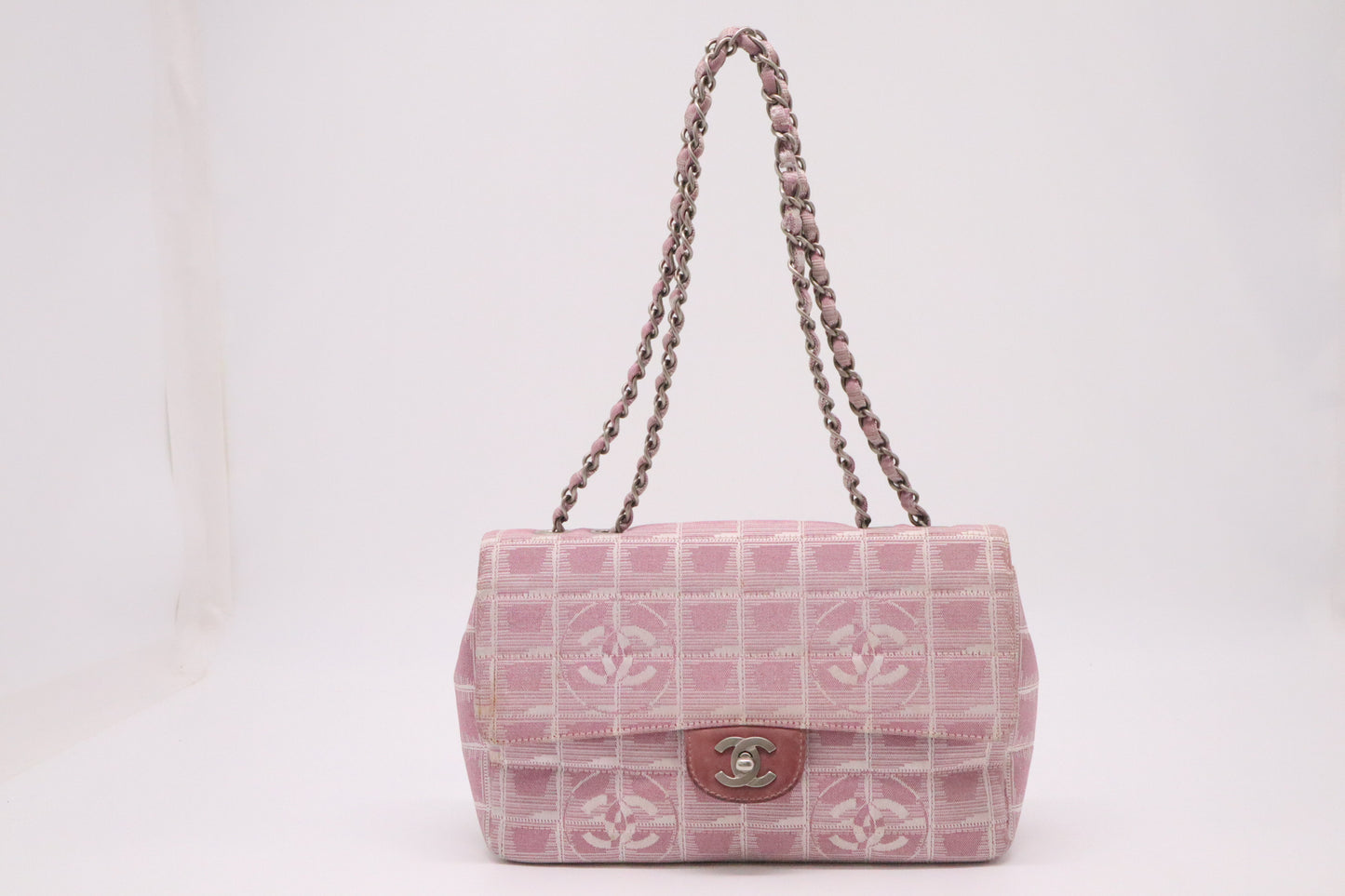 Chanel Medium Flap in Pink New Travel Line Canvas