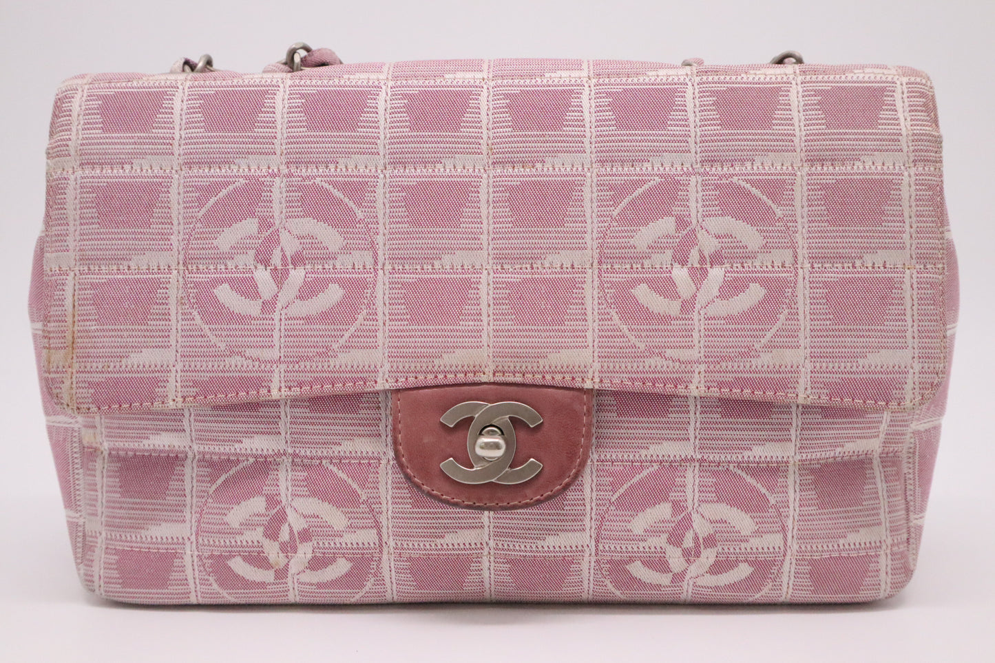 Chanel Medium Flap in Pink New Travel Line Canvas
