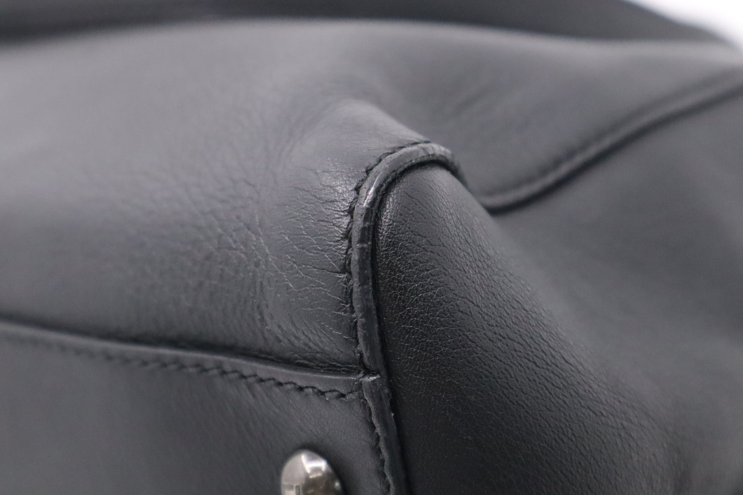 Fendi Medium Peekaboo Tote in Black Leather