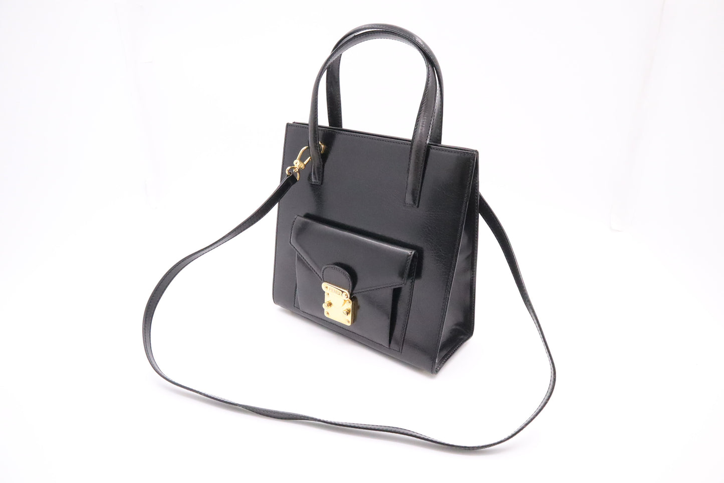 Fendi 2-Way Handbag in Black Leather