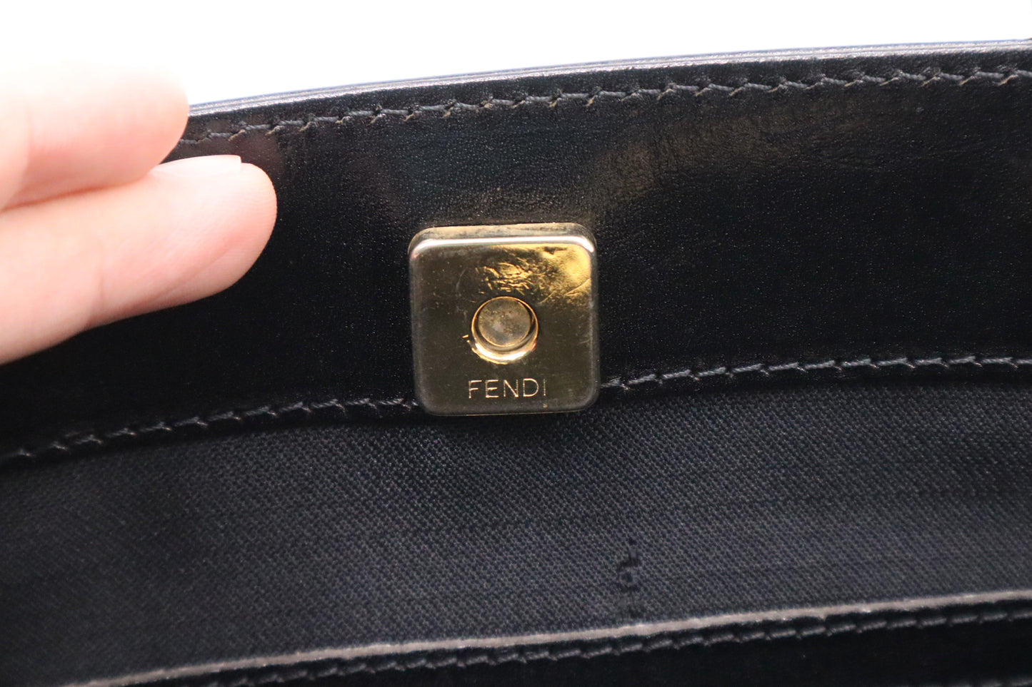 Fendi 2-Way Handbag in Black Leather