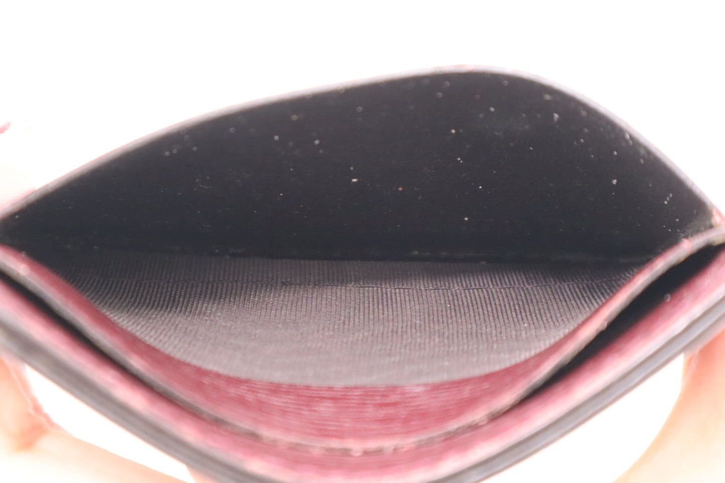 Gucci Card Case in Burgundy Hearts Leather