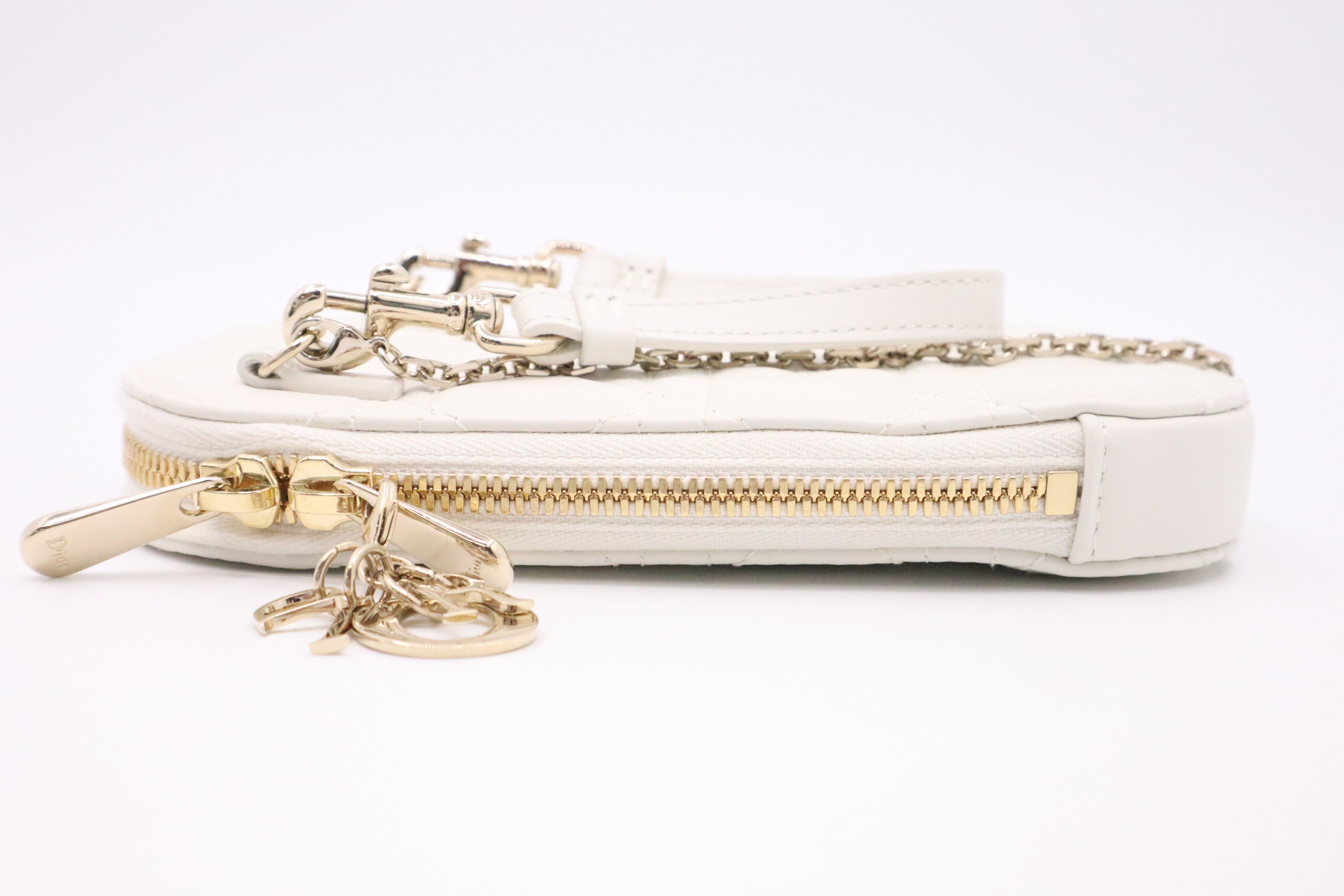 Lady Dior Call'in Dior Phone Holder in White Leather Pre Lady Dior Call'in Dior Phone Holder in White Leather Pre