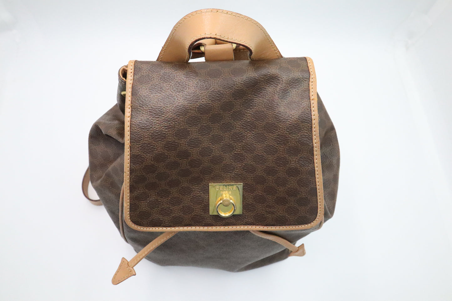 Celine Backpack in Brown Macadam Canvas