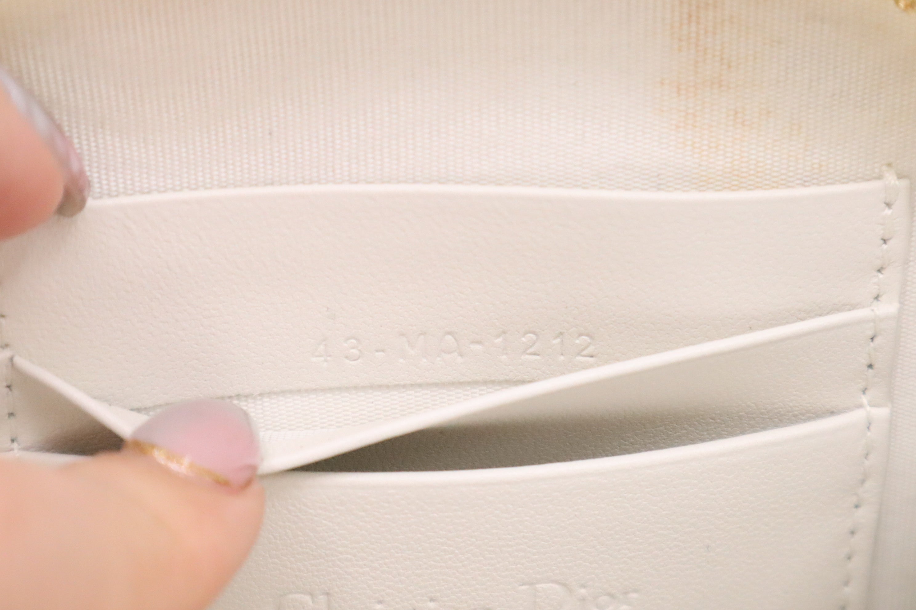 Lady Dior Call'in Dior Phone Holder in White Leather Pre Lady Dior Call'in Dior Phone Holder in White Leather Pre