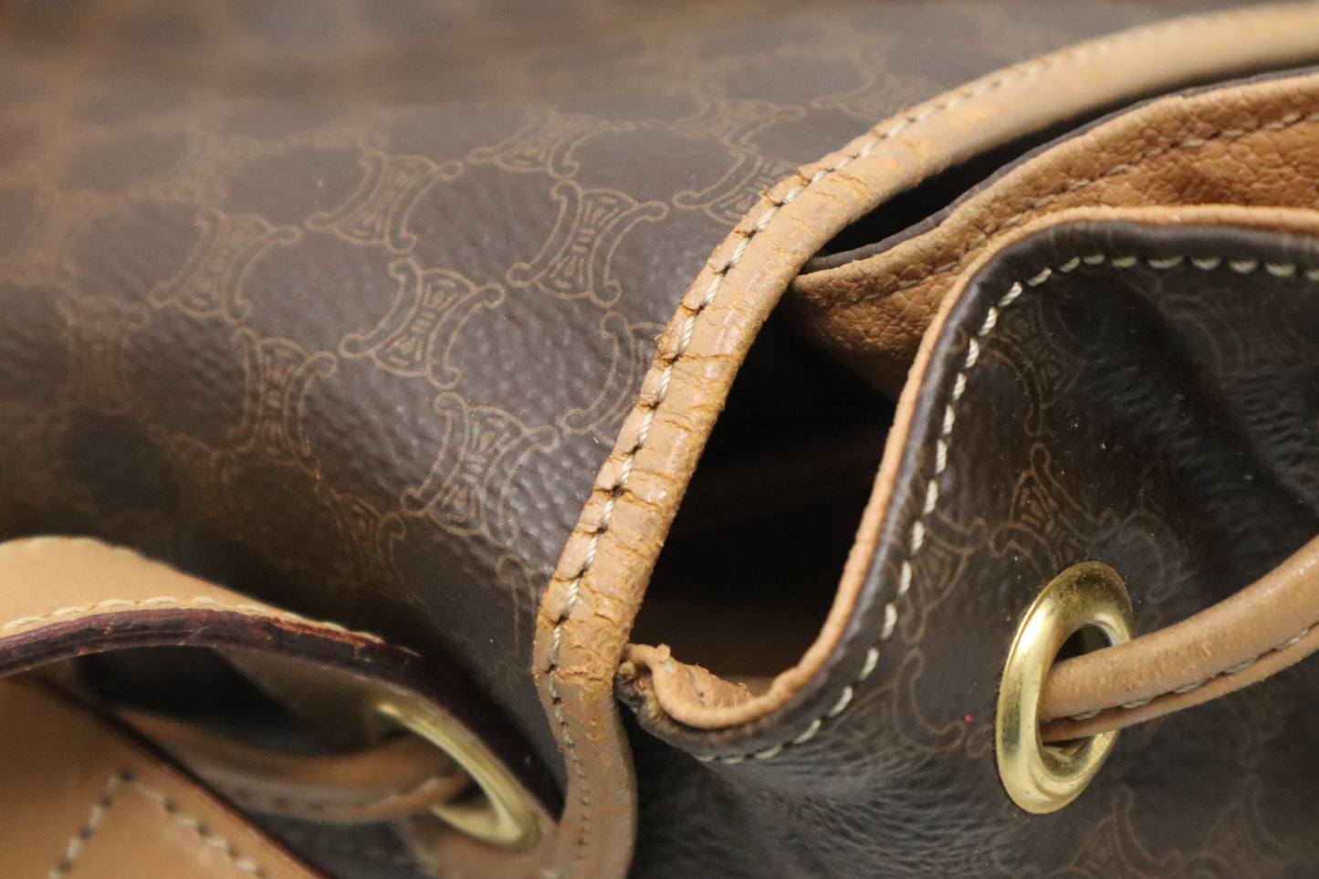 Celine Backpack in Brown Macadam Canvas