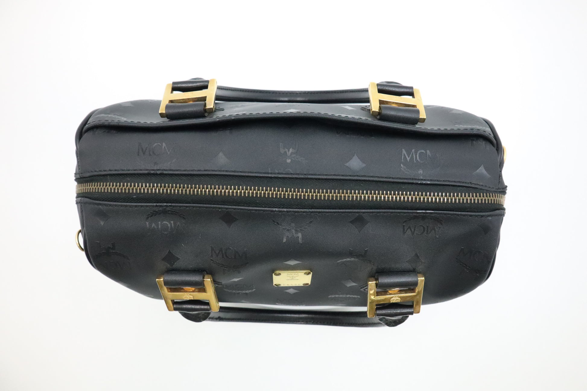 Mcm Mini Mcm Speedy Black MCM Handbag In Black Canvas – Weekly Lux