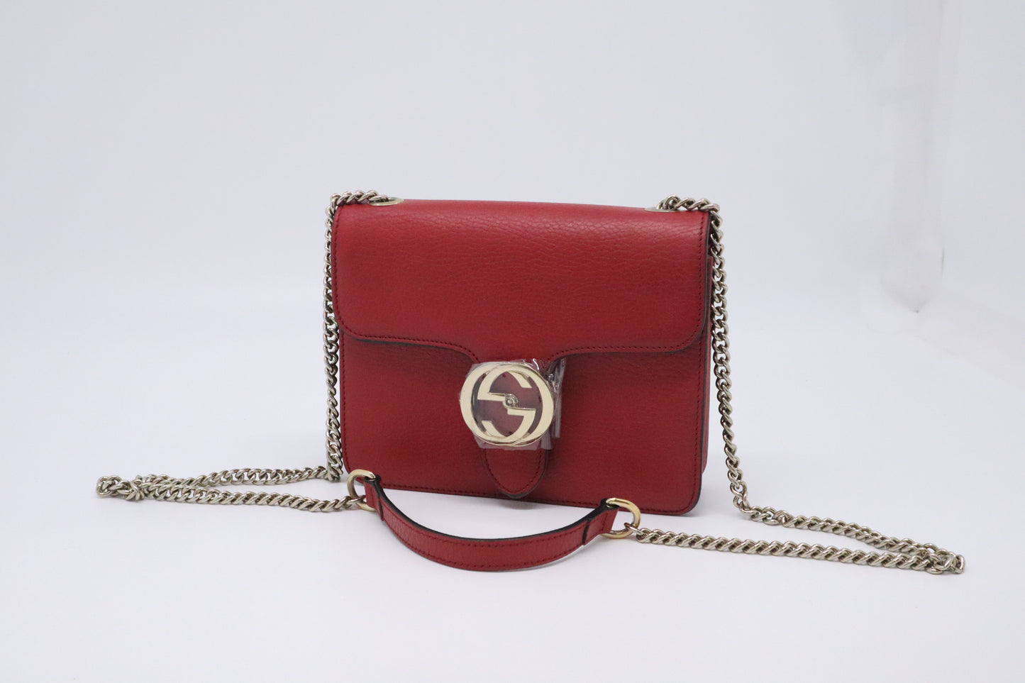 Gucci Dollar Shoulder Bag in Red Leather