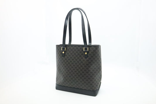 Celine Shoulder Bag in Black Macadam Canvas