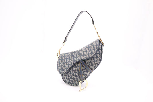 Dior Saddle in Blue Dior Oblique Jacquard