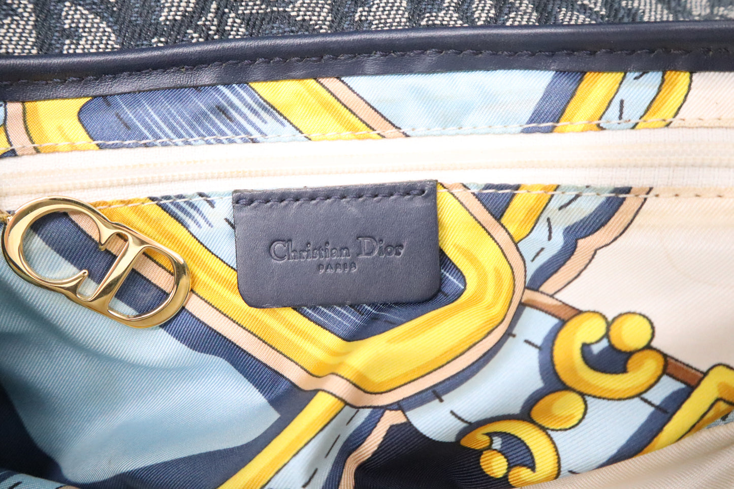 Dior Saddle in Blue Dior Oblique Jacquard