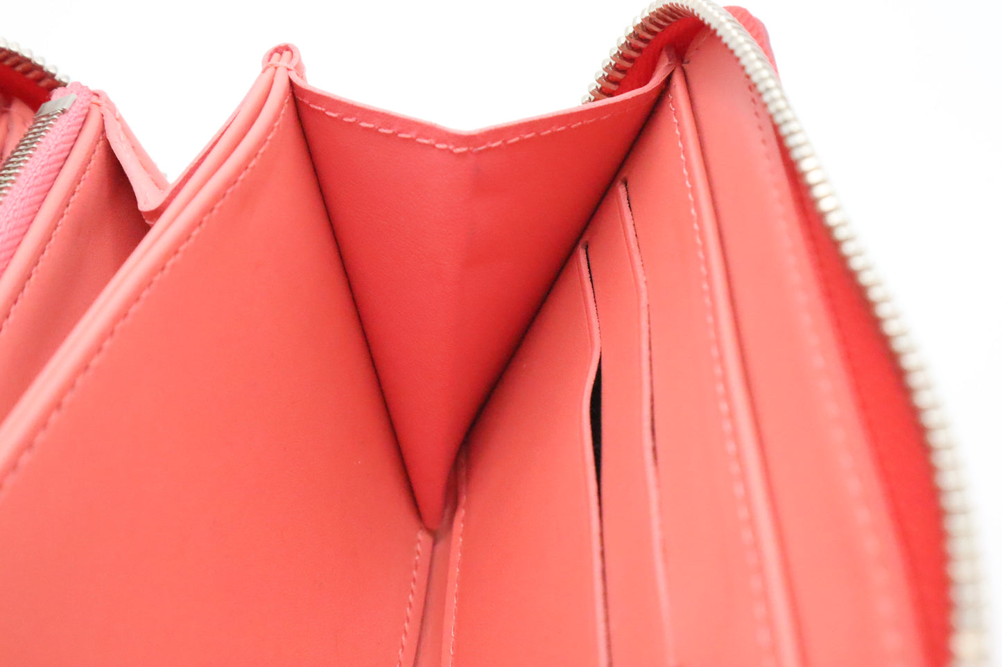 Louis Vuitton Long Zippy Wallet in Poppy Rayures Vernis Leather