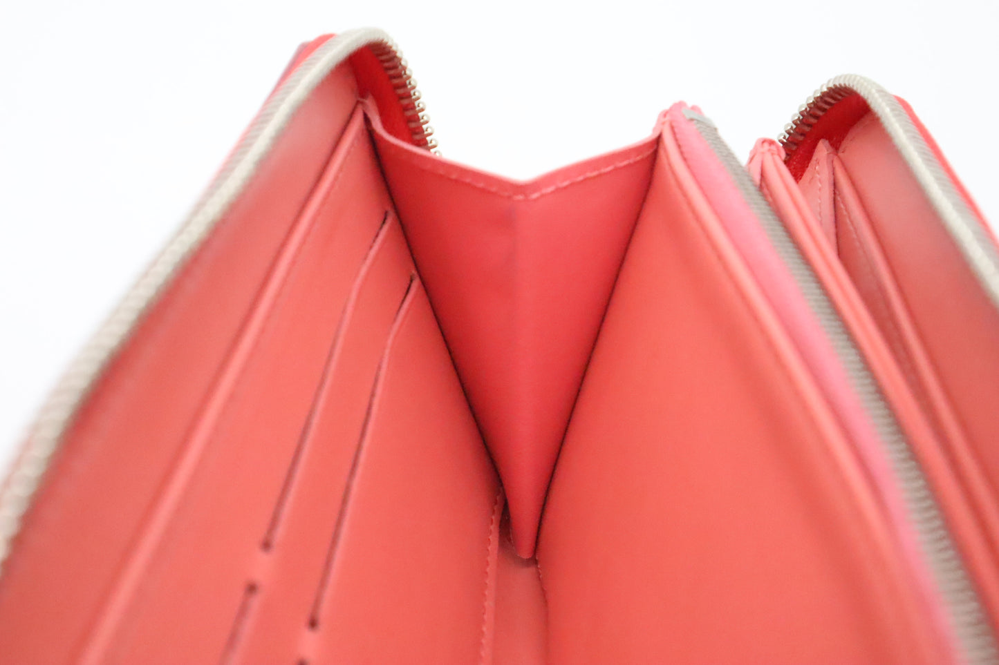 Louis Vuitton Long Zippy Wallet in Poppy Rayures Vernis Leather