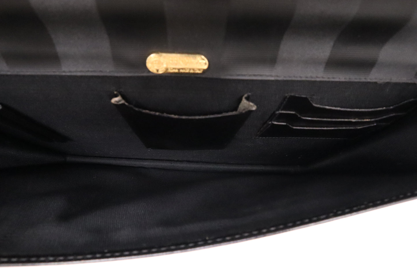 Fendi Business Bag in Black Striped Canvas