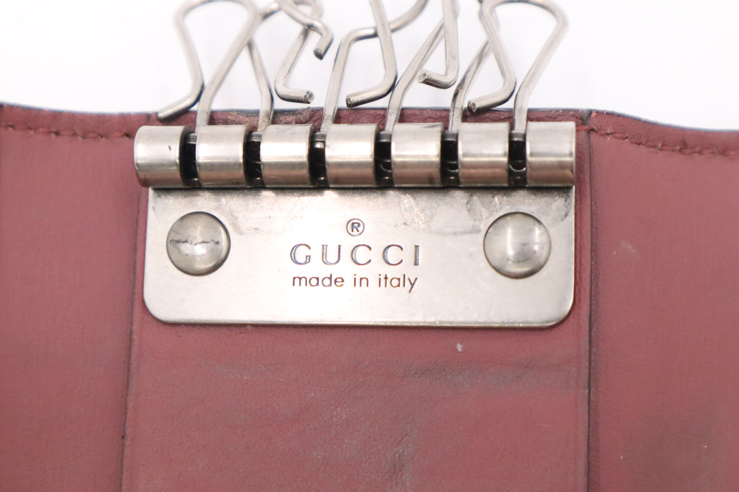 Gucci Key Case in Pink Blooms GG Canvas