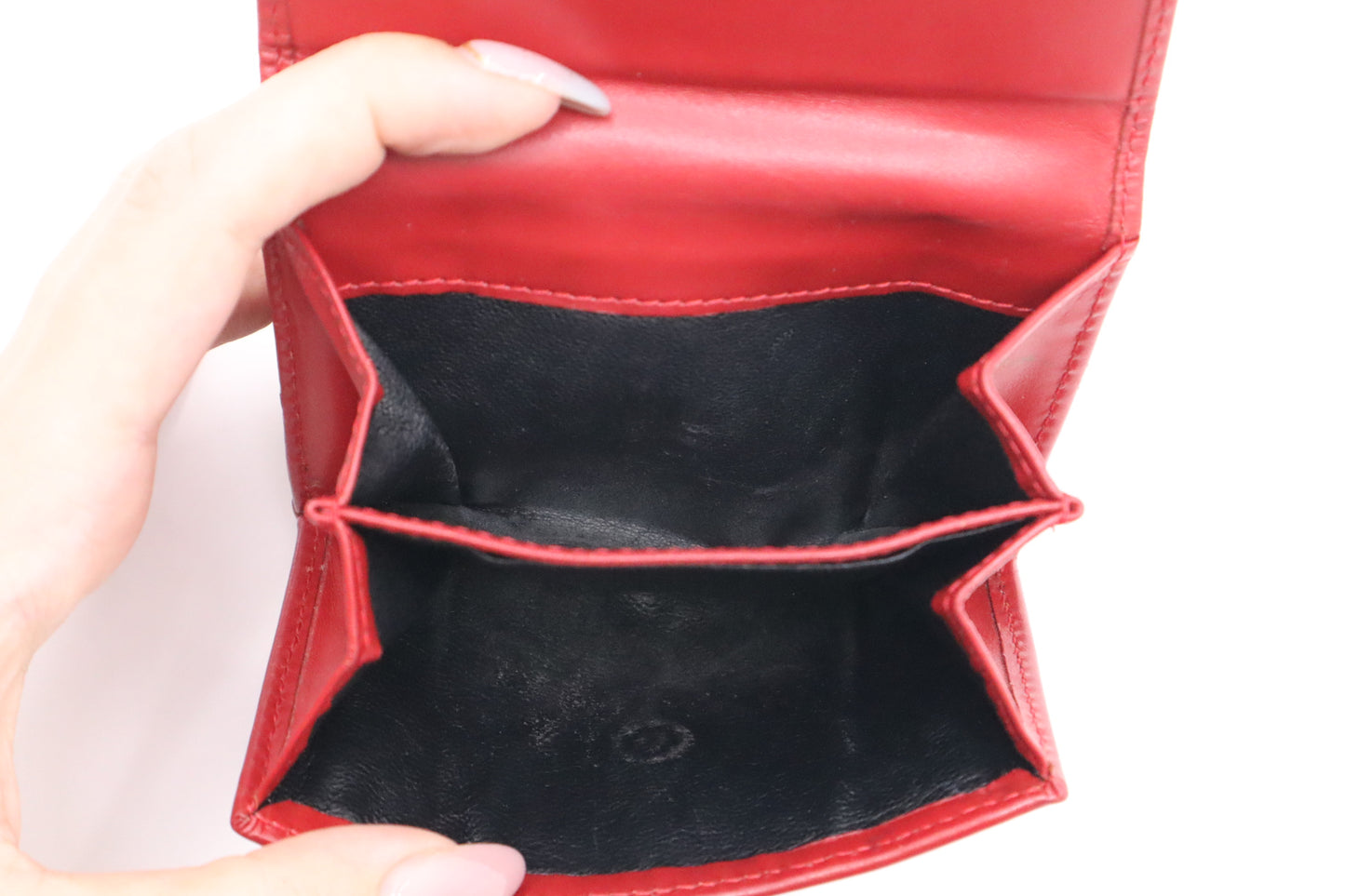 Gucci Compact Wallet in Red Leather & GG Canvas