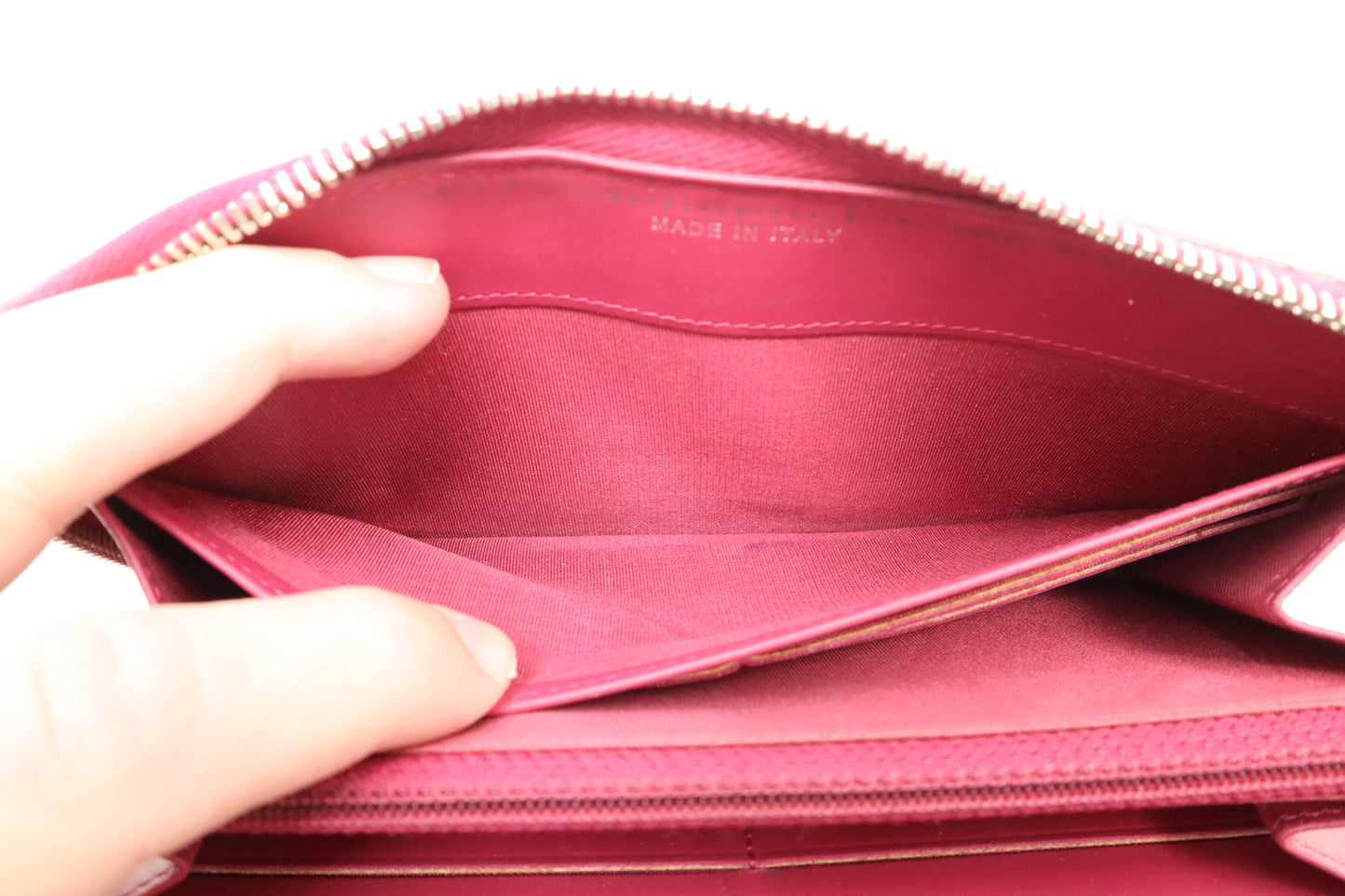 Chanel Zippy Wallet in Pink Quilted Patent Leather
