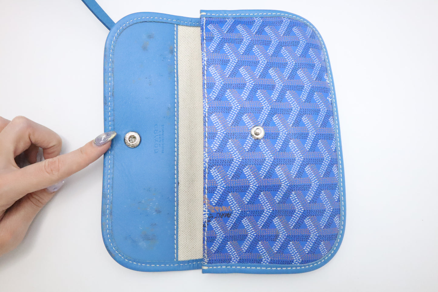 Goyard Saint Louis PM in Blue Goyardine Canvas
