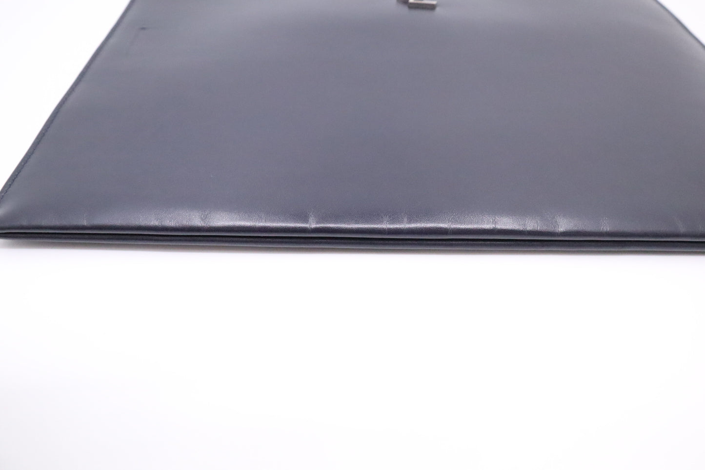 YSL Saint Laurent Clutch in Navy Blue Leather