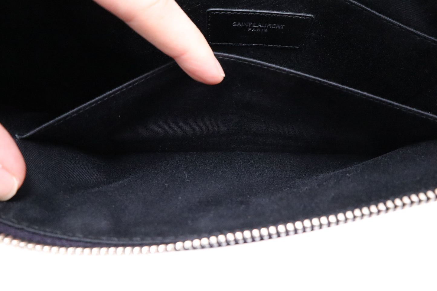 YSL Saint Laurent Clutch in Navy Blue Leather