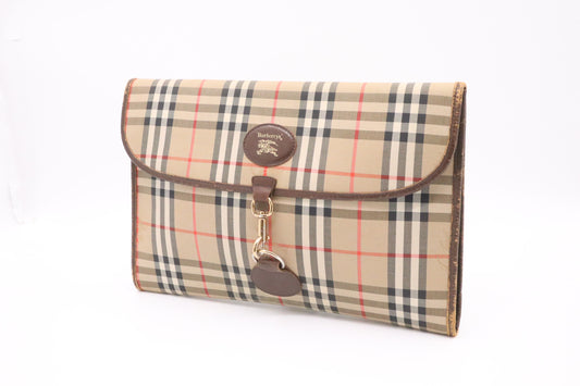 Burberry Clutch in House Check Canvas