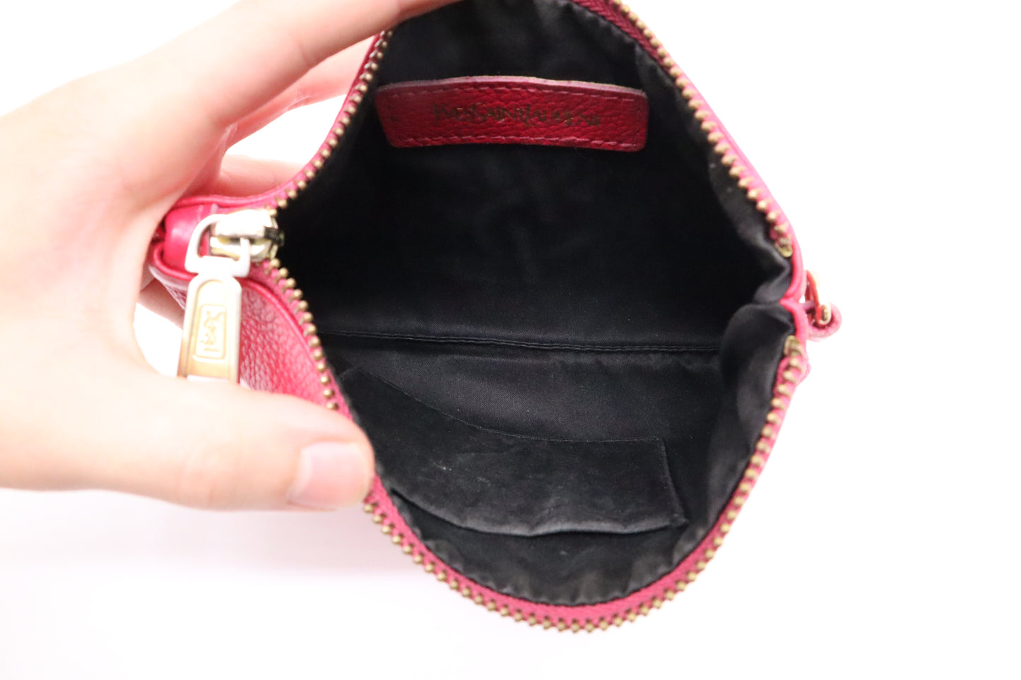 YSL Saint Laurent Pink Pouch in Pink Leather