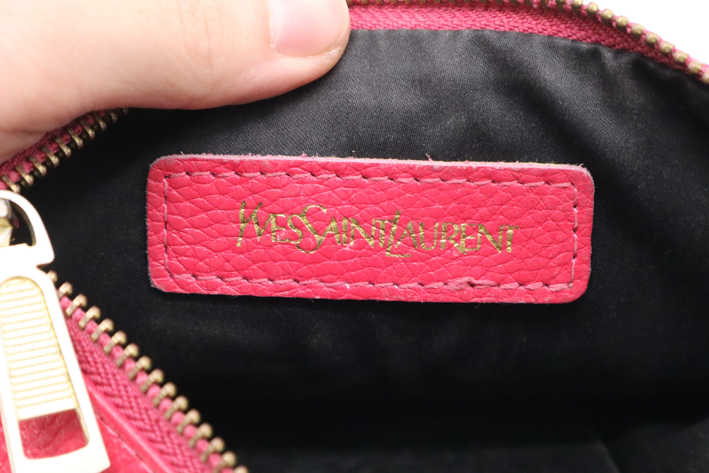 YSL Saint Laurent Pink Pouch in Pink Leather