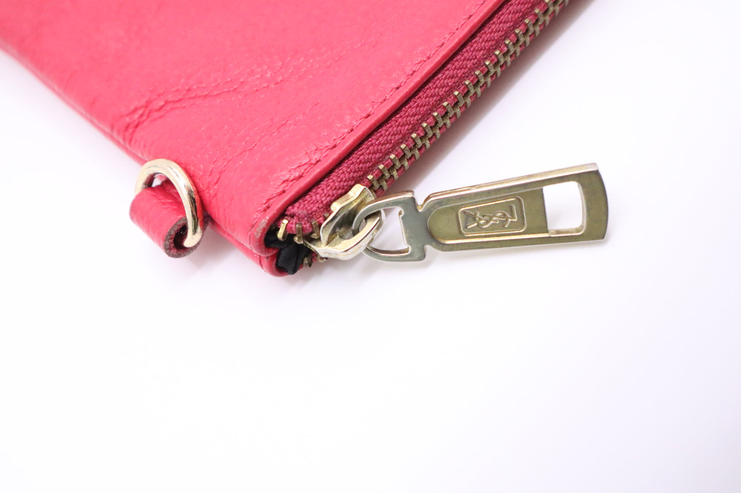 YSL Saint Laurent Pink Pouch in Pink Leather