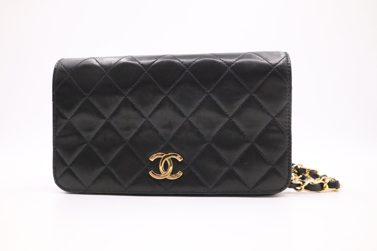 Chanel Mini Full Flap in Black Mattelassé Leather