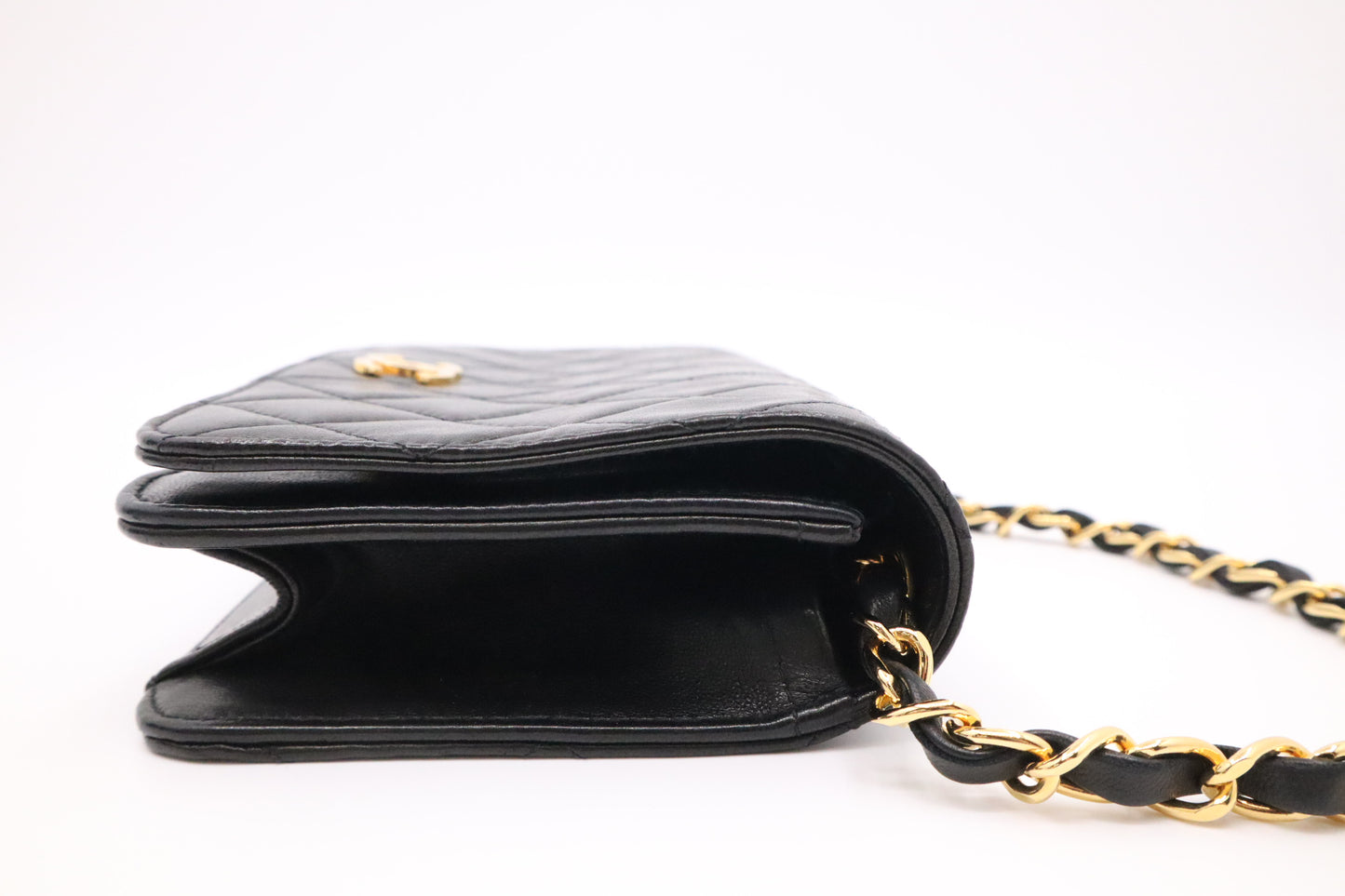 Chanel Mini Full Flap in Black Mattelassé Leather