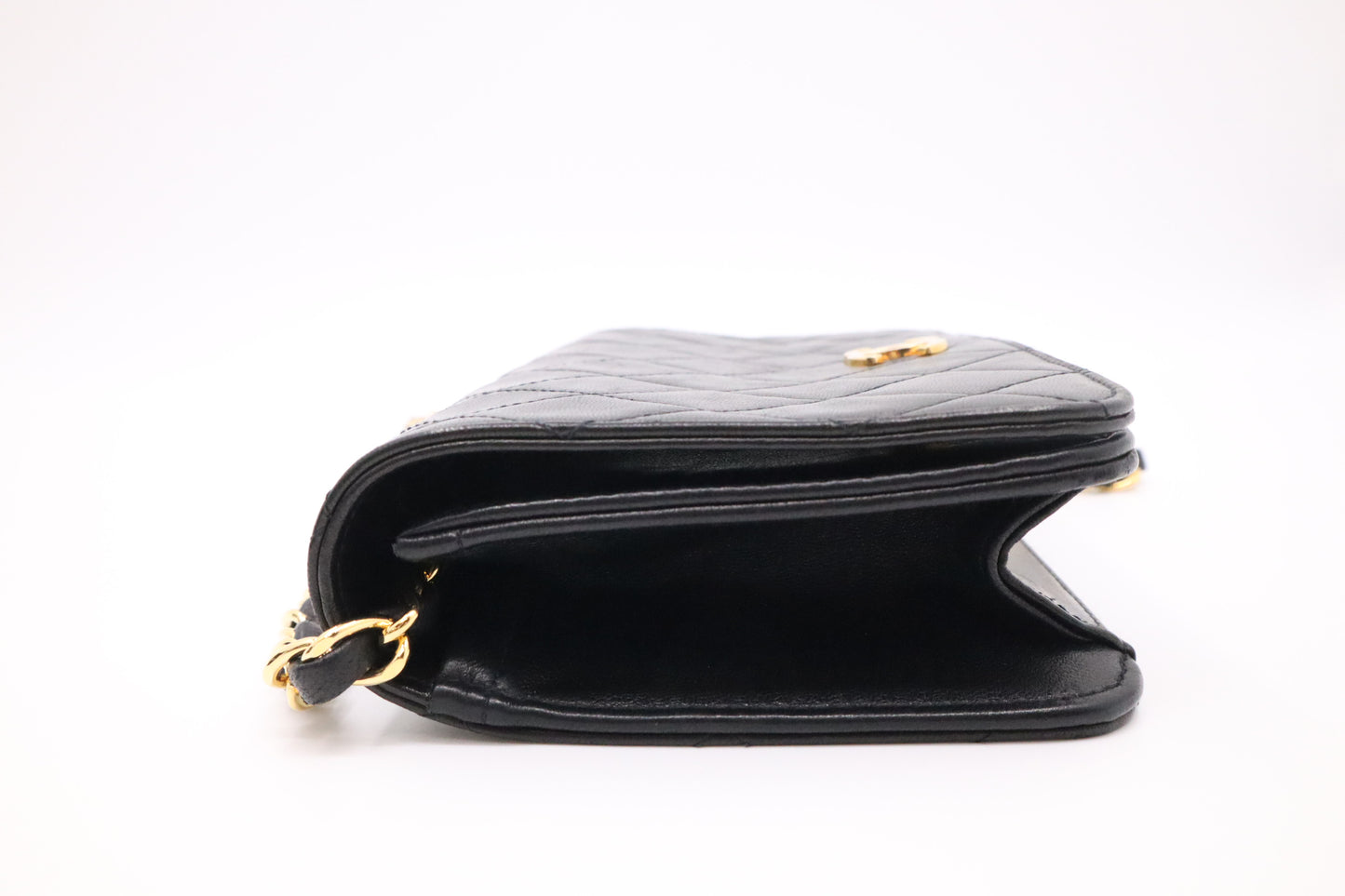 Chanel Mini Full Flap in Black Mattelassé Leather