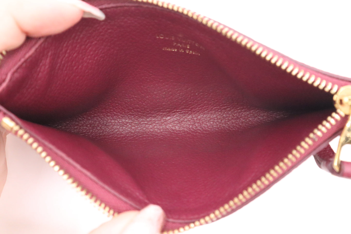 Louis Vuitton Sarah Wallet in Aurore Empreinte Leather