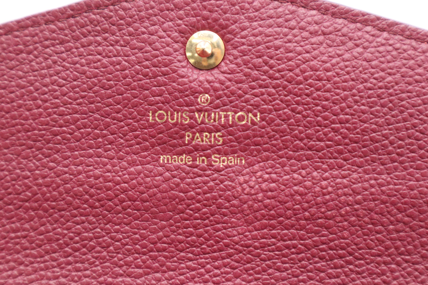 Louis Vuitton Sarah Wallet in Aurore Empreinte Leather