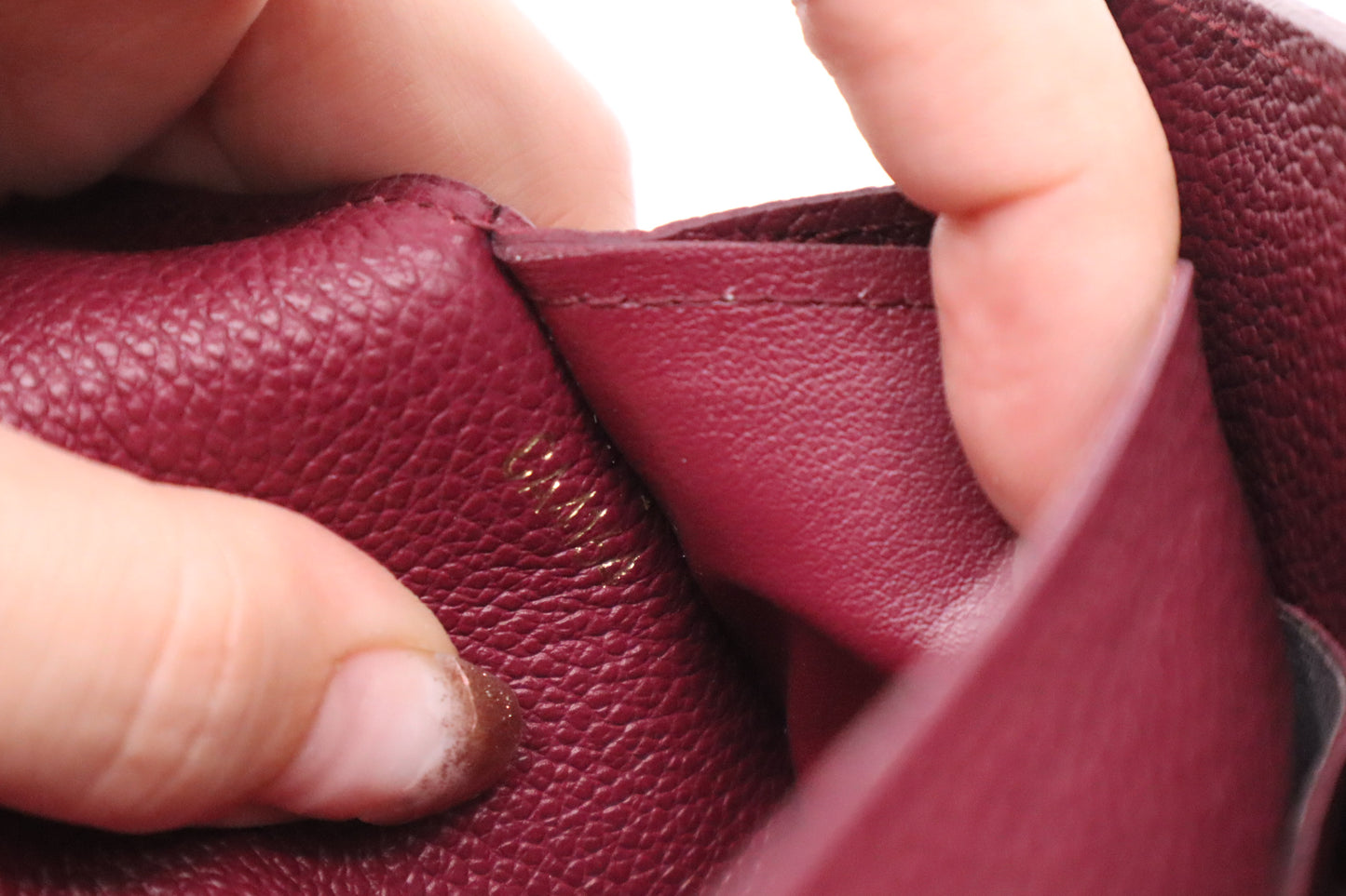 Louis Vuitton Sarah Wallet in Aurore Empreinte Leather