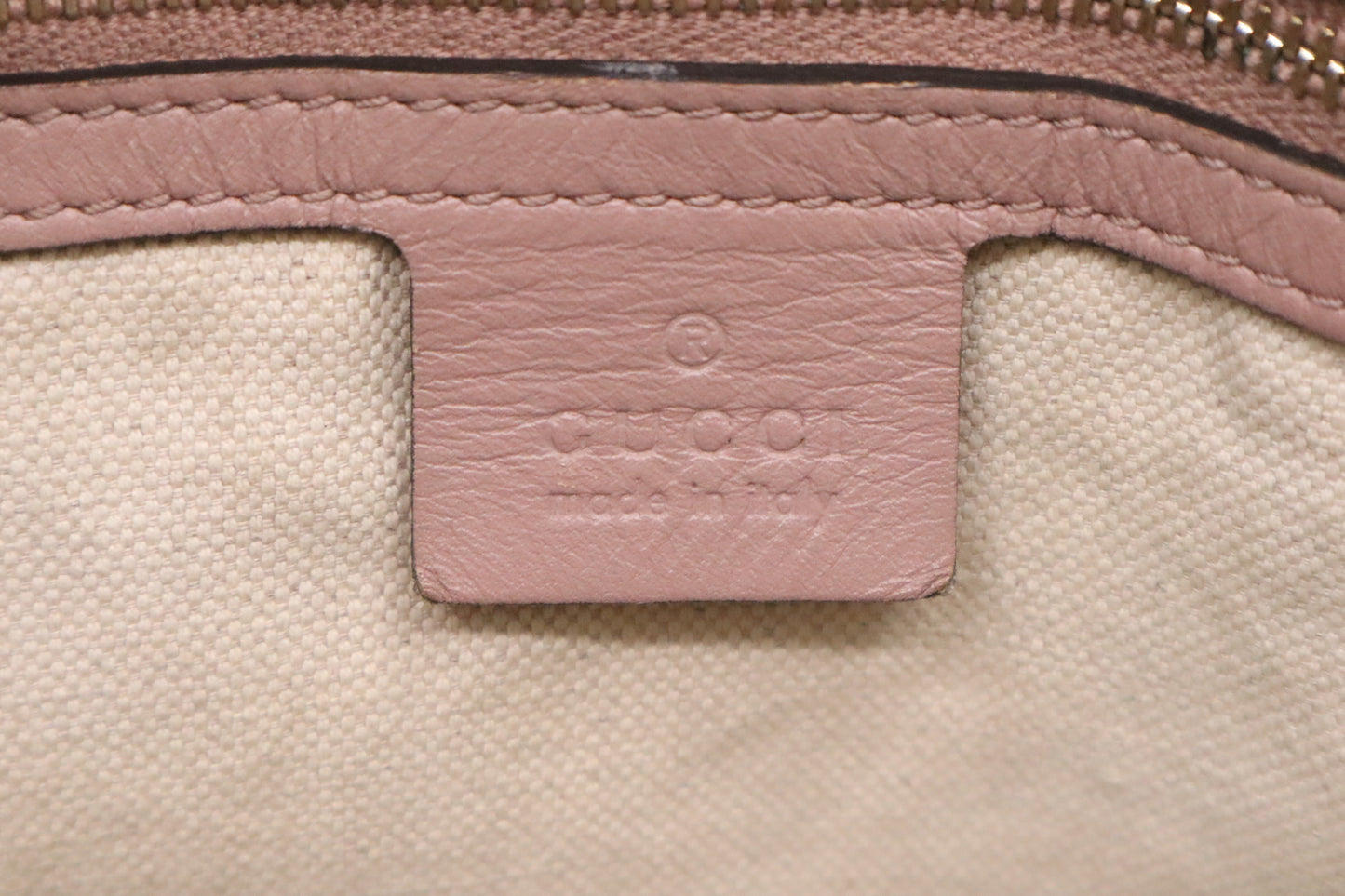 Gucci Boston Bag in GG Canvas and Pink Leather